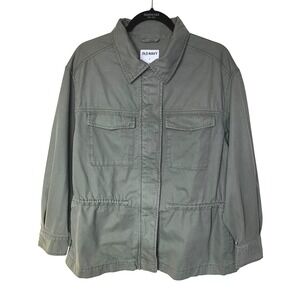 Old Navy Utility Jacket Green Cargo Pockets‎ Drawstring Waist Size Small Casual